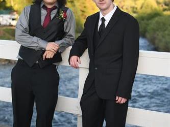 Two students on the bridge.